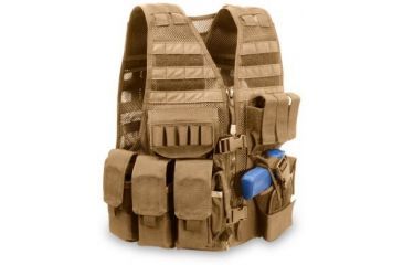 Image of Elite Survival Systems MVP Commandant Tactical Holster Vest, Left Hand Holster, Coyote Tan MVP030102-T