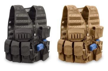 Image of Elite Survival Systems MVP Commandant Tactical Holster Vest, Black, Coyote Tan