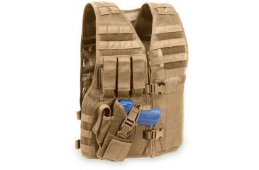 Image of Elite Survival Systems MVP Director Tactical Holster Vest, Left Hand Holster, Coyote Tan MVP030101-T
