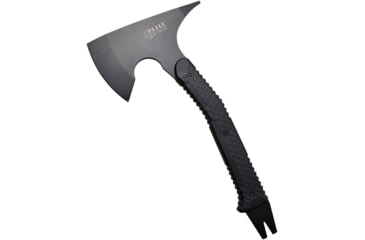 Image of Elite Tactical Axe, 15in Overall, 7.5in Black SS Axe Head With 4.25in Cutting Edge, Black Plastic Handle, Pry Bar End, Black Molded Plastic Clip Sheath, Black, ET-AXE001BK