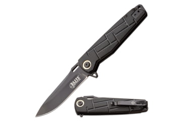 Image of Elite Tactical Readiness Spring Assisted Knife, 3.5 in, 8Cr13 Stainless Steel, Drop Point, Not Serrated, Black, ET-A001BK