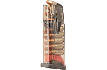 Image of Elite Tactical Systems Omega Glock 19/26 Pistol Magazine, 9mm Luger, 15 Round, Translucent Smoke, 1 Pack, Polymer, OMG-GLK-19-15RD