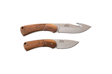 Image of Elk Ridge 2 Set Fixed Blade Knife, 3.75 in, 3Cr13 Stainless Steel Stainless Steel, Gut Hook/Drop Point, Brown, ER-200-10BR