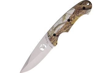 Image of Elk Ridge Camo Hunter Fixed Blade Knife, 4in, Stainless Blade, Snow Blind CamoAluminum Handle ER046CA
