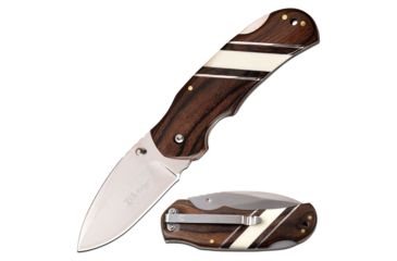 Image of Elk Ridge Manual Folding Knive, 3.25in Blade, 3CR13 Steel Blade Knive, Brown/Wood, ER-949BR