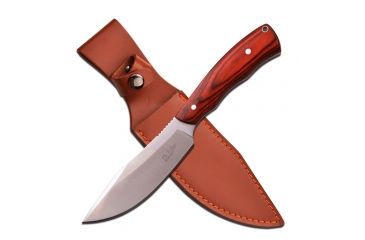 Image of Elk Ridge Fixed Blade, 10.5in, Stainless Steel Blade, Brown Wood Handle ER-550LW