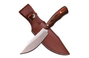 Image of Elk Ridge Fixed Blade, 10.5in, Stainless Steel Blade, Dark Brown Wood Handle ER-550DW