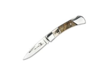 Image of Elk Ridge Folding Blade, 2.25in, Stainless Steel Blade, Stag &amp; Burl Wood Insert Handle, ER-127MSW