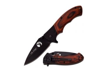 Image of Elk Ridge Folding Blade, 3.25in, Stainless Steel Blade, Brown Wood Handle ER-566BPW