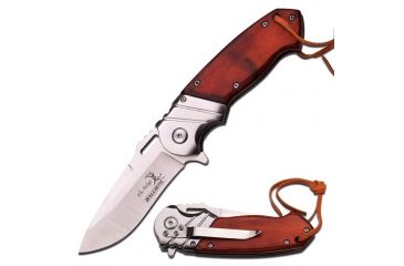 Image of Elk Ridge Folding Blade, 3.5in, Stainless Steel Blade, Brown Pakkawood Handle ER-A003SW