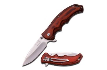 Image of Elk Ridge Folding Blade, 3.5in, Stainless Steel Blade, Brown Pakkawood Handle ER-A004SW