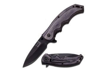 Image of Elk Ridge Folding Blade, 3.5in, Stainless Steel Blade, Mahei Grey Pakkawood Handle ER-A004GY
