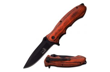 Image of Elk Ridge Folding Blade, 3.5in, Stainless Steel Blade, Pakkawood Handle ER-A160BW