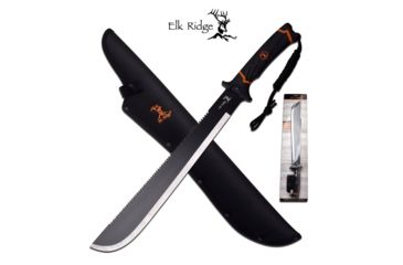 Image of Elk Ridge Machete, Black/Orange, Double Injection Rubber Handle, Lifetime Limited Warranty, ELK-05382