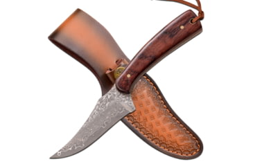Image of Elk Ridge Persian Fixed Blade Knife, 3 in, Damascus Steel, Brown, ER-299RDM