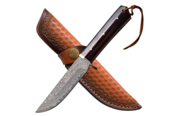 Image of Elk Ridge Persian Fixed Blade Knife, 5 in, Damascus Steel, Brown, ER-200-24DM