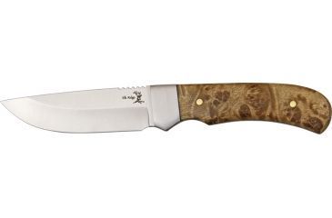 Image of Elk Ridge Small Hunter Fixed Blade Knife, 3.75in, Stainless Blade, Burl Wood Handle ER107