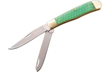 Image of Elk Ridge Trapper Glow C-Tek Folding Knife, Satin finish 3Cr13 stainless clip and spey blades, Glow in the Dark C-Tek handle, ER-220GCK