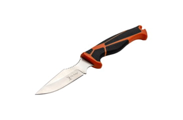 Image of Elk Ridge Trek Fixed Blade Caping Knife, 4in, Stainless Steel 8Cr13MoV, Drop Point, Black/Orange Handle, ER-TKFIX003CS