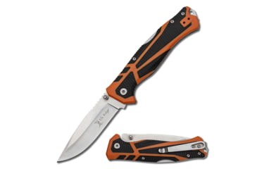 Image of Elk Ridge Trek Manual Folding Knife, 3.5in, Stainless Steel 8Cr13MoV, Drop Point, Satin Handle, ER-TKFDR001