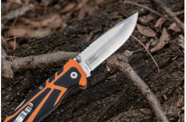 Image of Elk Ridge Trek Manual Folding Knife, 3.5in, Stainless Steel 8Cr13MoV, Drop Point, Satin Handle, ER-TKFDR001