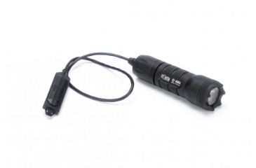 Image of Alpha 1-Cell LED Flashlight,Black,415 Lumens w/Crenellated Bezel Ring,Flood Lens,Remote Tape Switch w/12in Cable