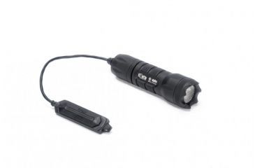 Image of Alpha 1-Cell LED Flashlight,Black,415 Lumens w/Crenellated Bezel Ring,Flood Lens,Remote Tape Switch w/5in Cable