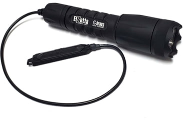 Image of Elzetta Bravo 2-Cell Flashlight w/Crenellated Bezel Ring, CR123, White, 600 Lumens, HC Head, Remote Tape Switch w/12in Cable, Black, B556