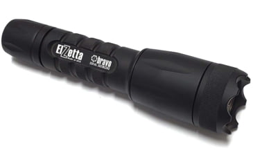 Image of Elzetta Bravo 2-Cell Flashlight w/Crenellated Bezel Ring, CR123, White, 600 Lumens, HC Head, Rotary Tailcap, Black, B551
