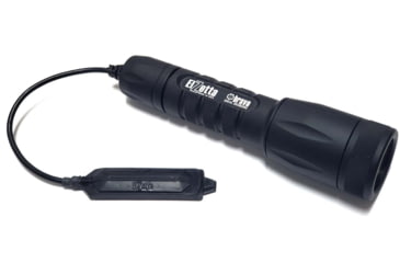 Image of Elzetta Bravo 2-Cell Flashlight w/Standard Bezel Ring, CR123, White, 600 Lumens, HC Head, Remote Tape Switch w/5in Cable, Black, B455