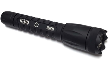 Image of Elzetta Charlie 3-Cell Flashlight w/Crenellated Bezel Ring, CR123, White, 900 Lumens, HC Head, Rotary Tailcap, Black, C551