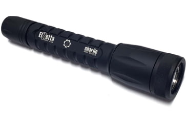 Image of Elzetta Charlie 3-Cell Flashlight w/Standard Bezel Ring, CR123, White, 900 Lumens, HC Head, Click Tailcap, Black, C452