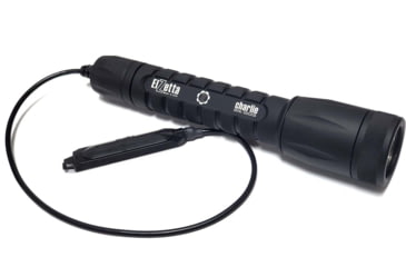 Image of Elzetta Charlie 3-Cell Flashlight w/Standard Bezel Ring, CR123, White, 900 Lumens, HC Head, Remote Tape Switch w/12in Cable, Black, C456