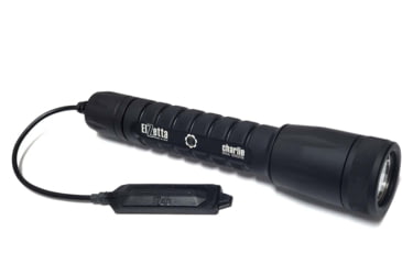 Image of Elzetta Charlie 3-Cell Flashlight w/Standard Bezel Ring, CR123, White, 900 Lumens, HC Head, Remote Tape Switch w/5in Cable, Black, C455