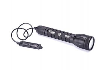 Image of Elzetta Charlie 3-Cell LED Flashlight, 1350 Lumens w/Standard Bezel Ring, High Output AVS Head, Remote Tape Switch 12in, Black, C136
