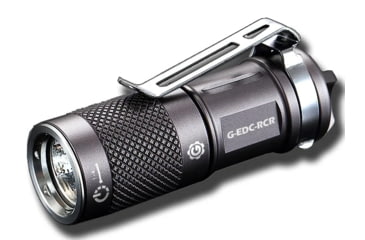 Image of Elzetta G-EDC-RCR 1-Cell Flashlight with Rechargable RCR123, Black, Universal, GEDCRCR