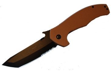 Image of Emerson Desert Roadhouse Folding Knife w/ Serrated Blade, Black Finish DRDHS-BTS