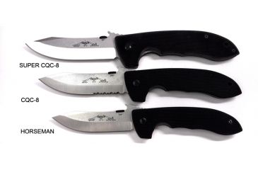 Image of Emerson Mini CQC-8 Horseman Folding Knife, Stonewashed Finish, 3.54 in Blade MC8-SF