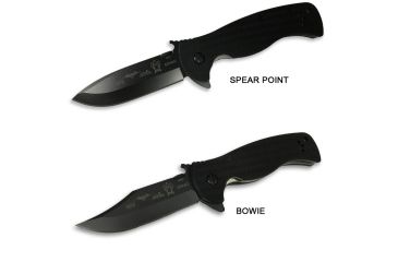 Image of Emerson Sheepdog Bowie Folding Knife, Black Finish, 3.5 in Blade SHPDG-BW-BT