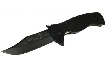 Image of Emerson Sheepdog Bowie Folding Knife, Black Finish, 3.5 in Blade SHPDG-BW-BT