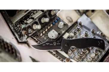 Image of Emerson Sheepdog Bowie Folding Knife w/ Serrated Blade, Black Finish, 3.5 in Blade, SHPDG-BW-BTS