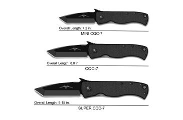 Image of Emerson Super CQC-7BW Series Folding Knife, Black Finish, 3.78 in Blade SC7BW-BT