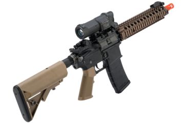 Image of EMG Colt Licensed Daniel Defense M4A1 SOPMOD Block 2 Airsoft AEG, MK18 MOD1, Black/Tan, Large, OEM-08-AG-234-DE-A02