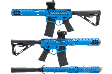 Image of EMG F-1 Firearms PDW Airsoft AEG Training Rifle w/ eSE Electronic Trigger, RS-3, 350 FPS, Blue/Black, SBR-BLB-N2-3