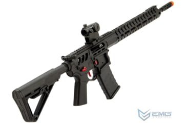 Image of EMG F-1 Firearms UDR-15 AR15 2.0 eSilverEdge Full Metal Airsoft AEG Training Rifle, RS3 Stock, 400 FPS, Black/Red, eUDR-BR-3 400FPS