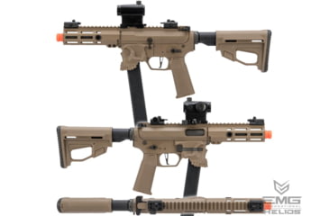 Image of EMG Helios Sharps Bros Licensed Jack9 Polymer Receiver Advanced EFCS Caliber Carbine Airsoft AEG Pistol, M-LOK, PDW, Dark Earth, Large, J9-S-DE-S