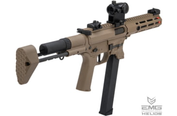 Image of EMG Helios Sharps Bros Licensed Jack9 Polymer Receiver Advanced EFCS Caliber Carbine Airsoft AEG Pistol, M-LOK, SBR, Dark Earth, Large, J9-S-DE-M