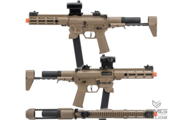 Image of EMG Helios Sharps Bros Licensed Jack9 Polymer Receiver Advanced EFCS Caliber Carbine Airsoft AEG Pistol, M-LOK, SBR, Dark Earth, Large, J9-S-DE-M
