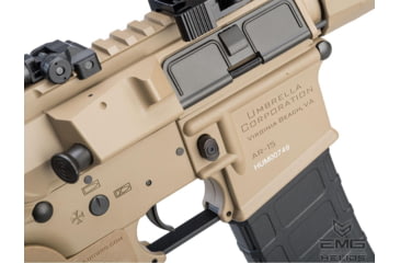 Image of EMG Helios Umbrella Corporation Weapons Research Group Licensed M4 M-LOK Airsoft AEG Rifle, Carbine, Tan, CM.097A UC TN-400
