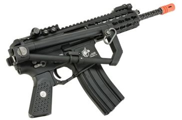 Image of EMG Knights Armament Airsoft PDW M2 Gas Blowback Airsoft Rifle, 400FPS , Green Gas Magazine, Black, Large, KAC PDW M2 - Long